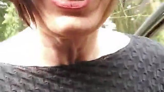 Julie Strips Naked on the Side of the Road and Squirts