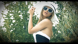 Deep orgasm so close to the pool