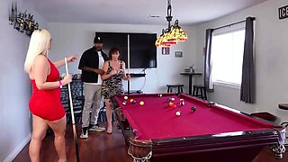 Sara Jay & Elana Bunnz Pool Table Threesome