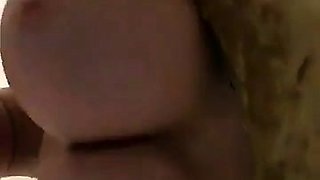Shaved pussy blonde Tasha Reign with big boobs goes solo
