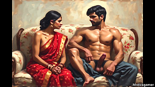 Aunty with collage boy, cheating aunty not satisfied by her husband