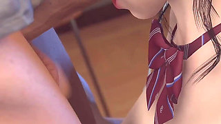 3D Big Boobs Japanese College Girl Have a Hardcore Blowjob Sex