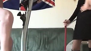 Fat Submissive Pig Dominated by Sexy Mistresses on Exercise Bike