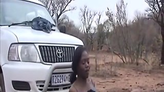 African Slave Gets Pussy Stretched Outdoors