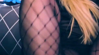 Scoopcake fucking herself in hot nylon action with double layers