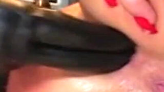 Cock and dildo in sexy ass