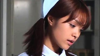 Cute Japanese nurse seduces a patient to drill her pussy