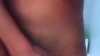 Amateur young brunette enjoys dildo on solo masturbation