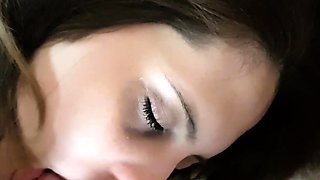 ShesNew Amateur brunette girlfriend POV blowjob handjob