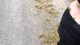 Punishment Walk - Stuffing Her Bra and Panties in the Woods
