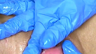 Playing with Katerina Hartlova Pussy and Her Big Clit in Latex Gloves