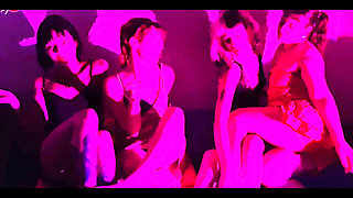 Candy Crush, Queen Kimi, Von Poison and Luna Olvr Smoking with Their Feet, Stripping and Kissing