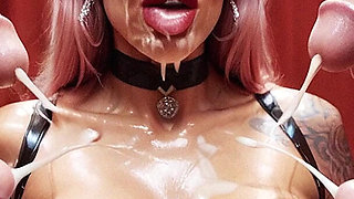 Whore Blonde BDSM Hard Sex, Curvy Woman with Big Tits Sucking Big Dick, Slave Woman