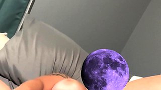 Cam girl masturbates close up using her fingers and toy