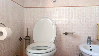 Watching in the Bathroom Is Not Allowed!...but It's Wonderful to Hear Her Fart!
