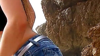 Blonde skinny teen Shana fucked by stepdad on vacation at the beach and got cumshot