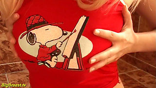 Pigtail teen bouncing her monster boobs