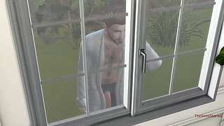 Stepdad stags on his daughter-in-law tugging