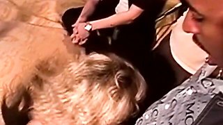 Charming mademoiselle at cumshot trailer