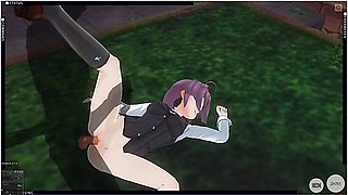 3d Hentai Konno Yuuki Gets Fucked In The Yard And Takes A Creampie