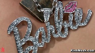 Bound blond hars flogging training