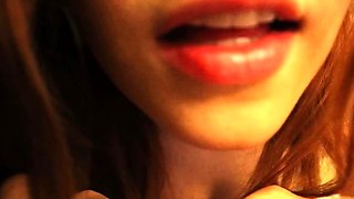 Sweet beauty masturbating on webcam close up