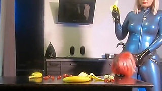 Romantic Sexual BDSM Morning of 2 Lesbian Girls in Latex Rubber