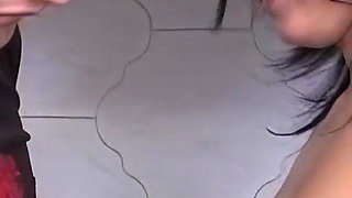 Slut Pulls Panties Down on Stairs