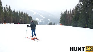 Slim Brunette Cutie Emma Evans Cucks Her BF, Pleasing a Generous Stranger With BJ & Sex On X-mas Eve