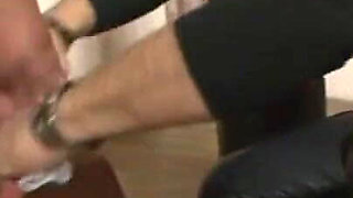 Humiliating hanging out pussy fingering