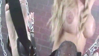 Sexy Uniforms- Sexy Blonde in Lingerie Fucking with a Dildo and Cock in a BDSM Session