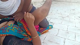 Inba the Maid Cheats on Husband with Unmarried Man on Terrace - Outdoor Fucking & Moaning Orgasm