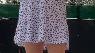 Girl Masturbates and Pees in the Garden