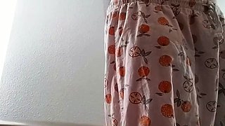 Classy redhead MILF in black lingerie fucks with black stag