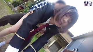 Cutie in Shorts Gets Railed Outside - Every Warm Drop Cum Inside