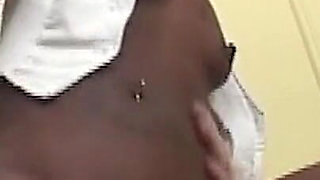 Ebony Amateur Spreads Wide for White Cock