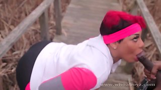 Cali Kush Large Ass Gets Fuck Outdoors In The Woods