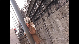 This Beautiful Busty Girl Masturbates on the Street and Gives a Blowjob at Home