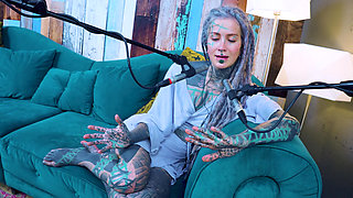 I talk about U - uncomfortable - ASMR podcast SFW talking goth skinny girl dreadlocks tattoo model inked girl