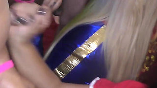 Lusty Chums Cheri and Mandy Suck Dick Together in a Bukkake