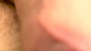 Anong's Shaved Pussy Rubs Daniel's Hard Cock, Then She Rides Him & Eats Every Messy Drop