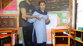 Indian virgin school girl fucked her teacher for the first time, student and teacher sex viral video