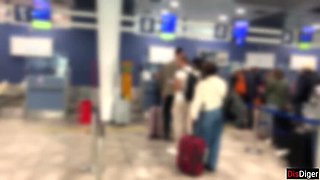 Public Dick Flash on Airplane - Cute Brunette Makes Me Cum in 2 Minutes POV