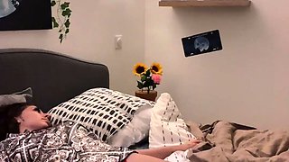 First time amateur brunette solo with dildo