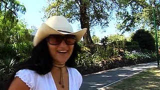 Busty amateur blonde banged in public outdoor