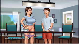Summertime Saga - Gameplay - Roleplay - Jenny Sex Scenes in Bedroom and Dinner Table
