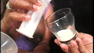 Black stud fucks ebony whore's butt and she squirts milk