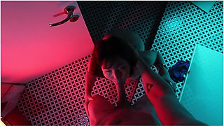 Horny Japanese Girl Gives You Blowjob And Swallows His Cum In The Bathroom Of