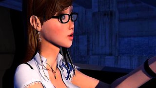 Hot 3D redhead licking a pussy while getting fucked