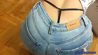 Fetish Ass Worship Jeans & Black G-string